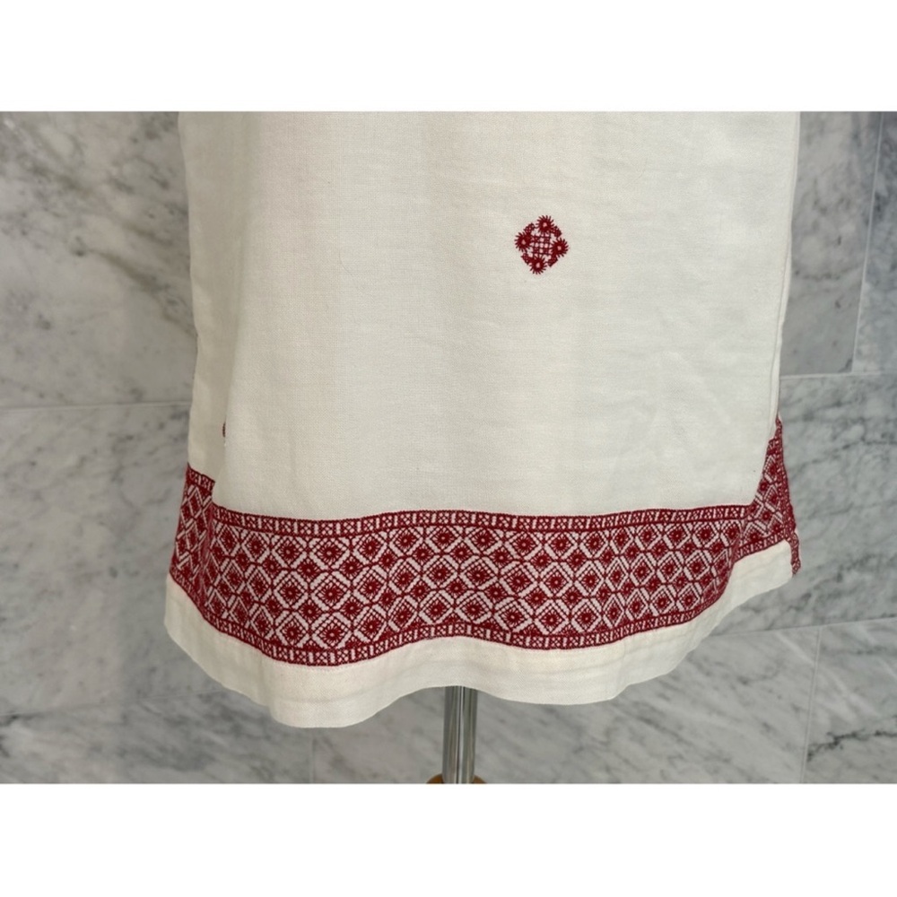 Madewell Women’s Sleeveless White Shift Dress with Pink Embroidered Trim Size 6 - Picture 10 of 10